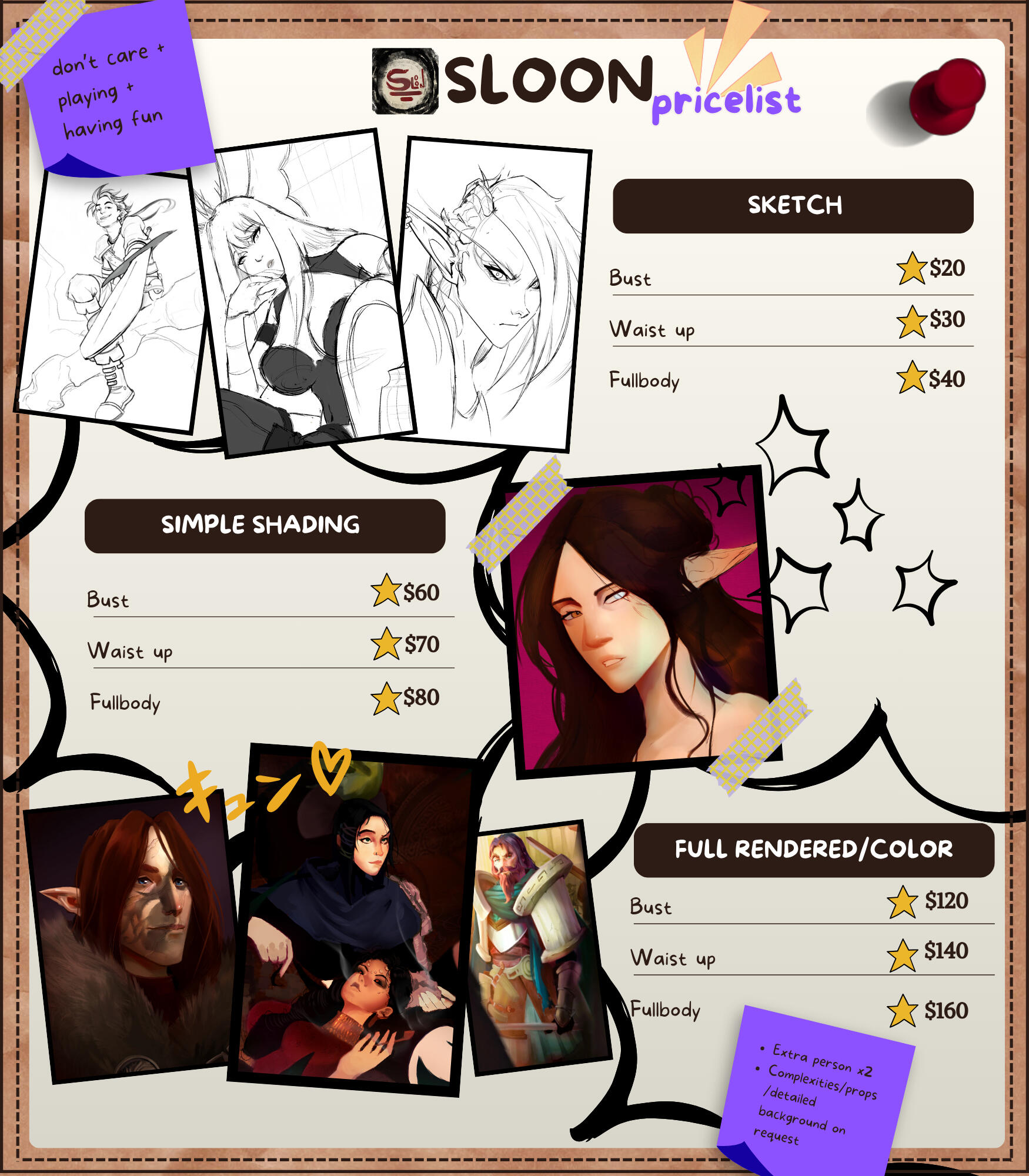 SloonArt Commissions Pricelist SloonArt Commissions